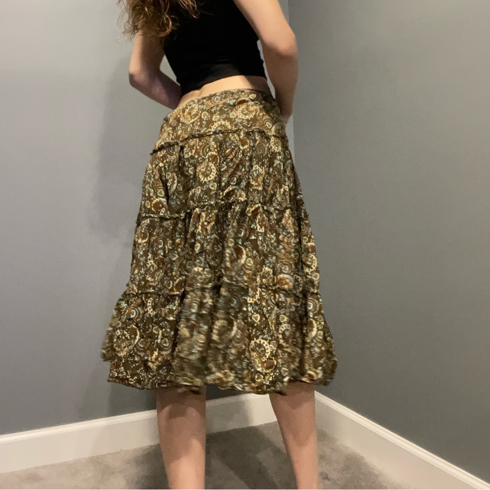 brown paisley skirt